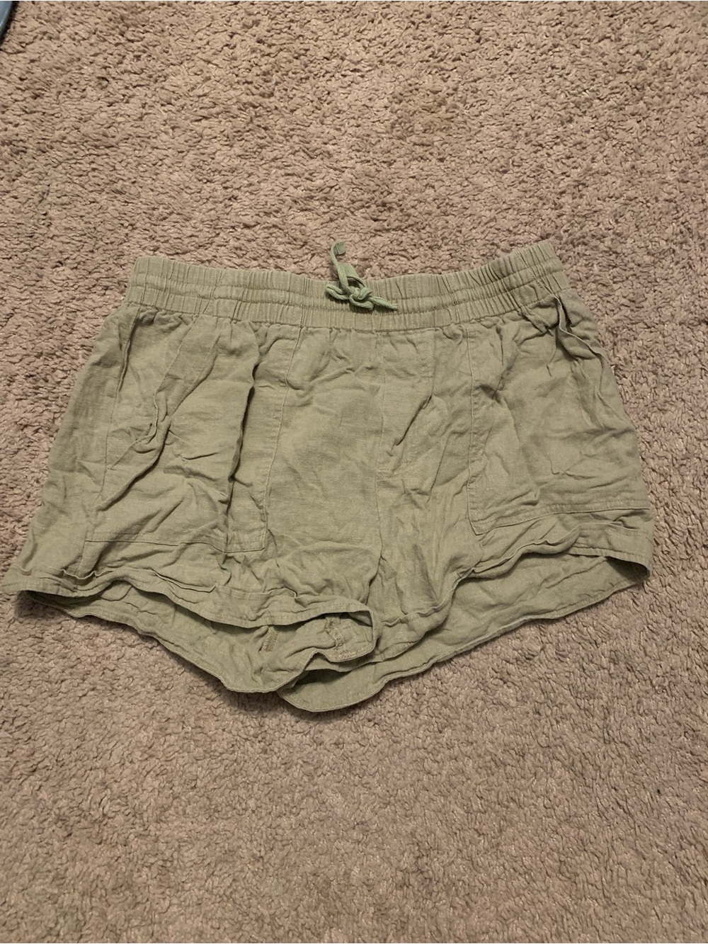 Forever 21 Olive Green Drawstring Cargo Lounge Shorts